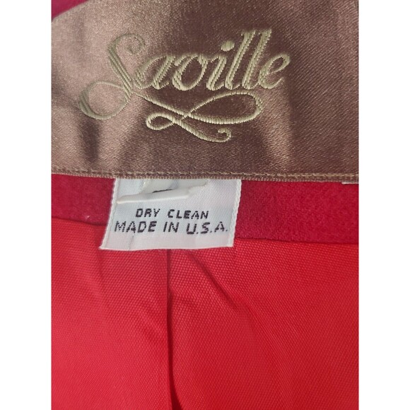 Saville Woolmark Jacket Blazer Red Sz 8 Vintage Lined Single Button Shoulder Pad - Picture 8 of 16